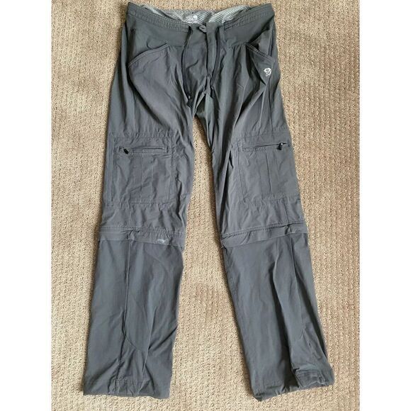 Mountain Hardwear Pants Womens 8/32 Gray Mirada Convertible Zip Off Hiking READ - Picture 1 of 10